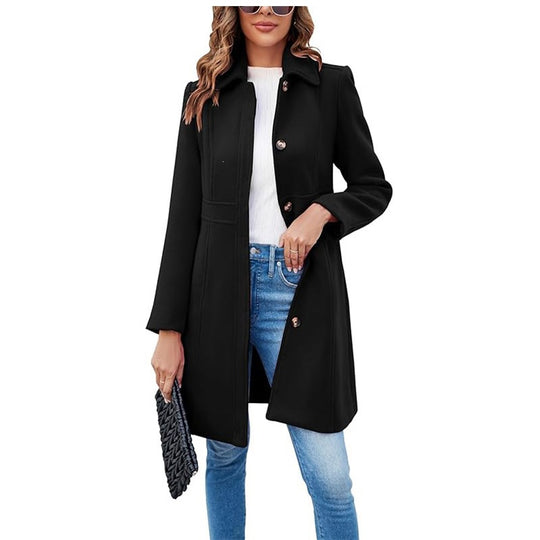 Damen Elegante Wollmantel