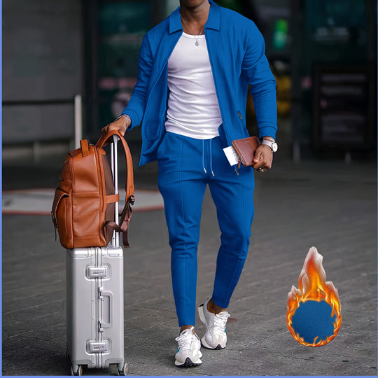 Herren nan zweiteiliges Reise-Loungewear-Set mit strukturierter Jacke, Reißverschluss und konischer Jogginghose Shop Nory