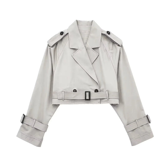 Damen Modische Kurztrenchjacke