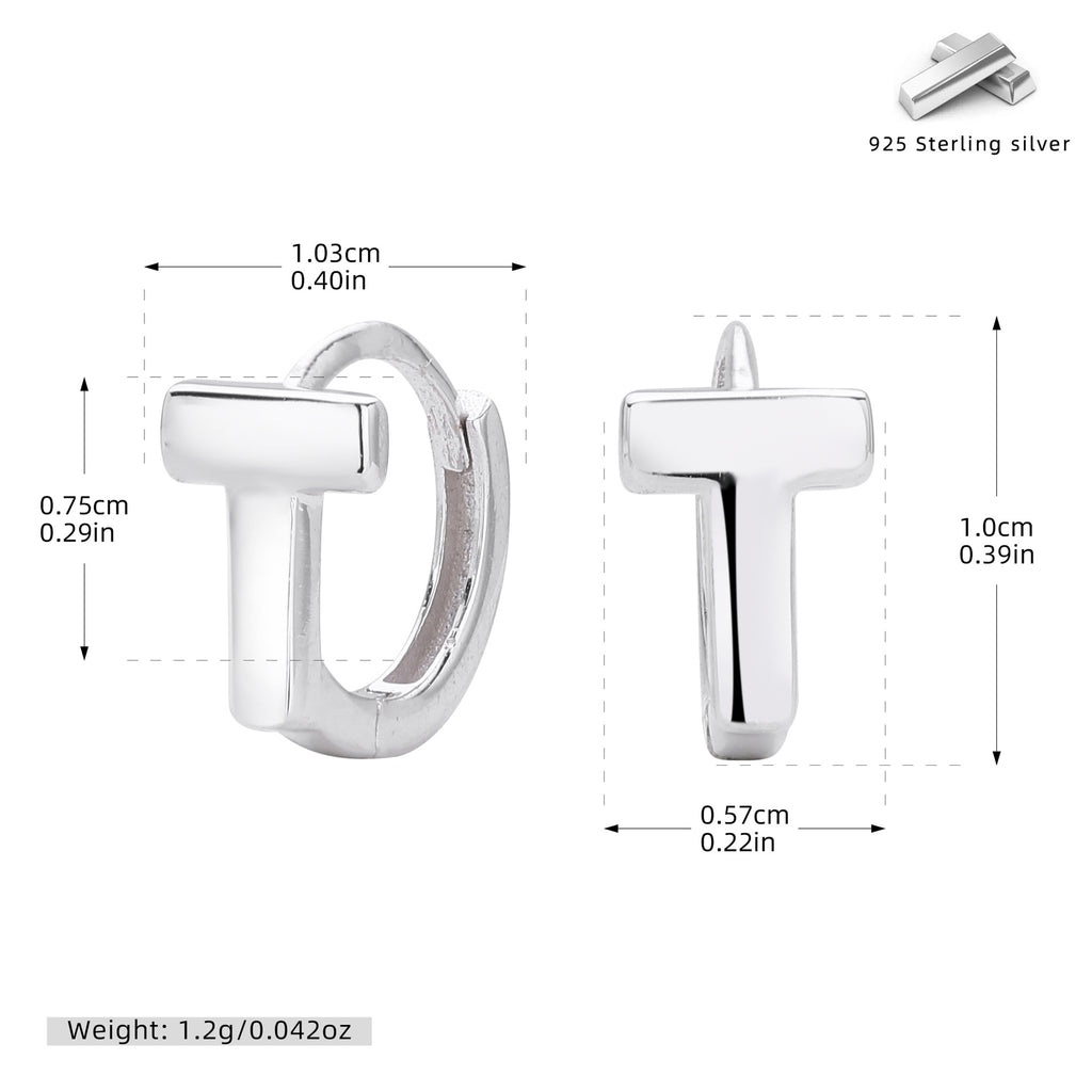 Damen Ohrhänger im modernen T-Design aus hochwertigem 925 Sterling Silber Shop Nory