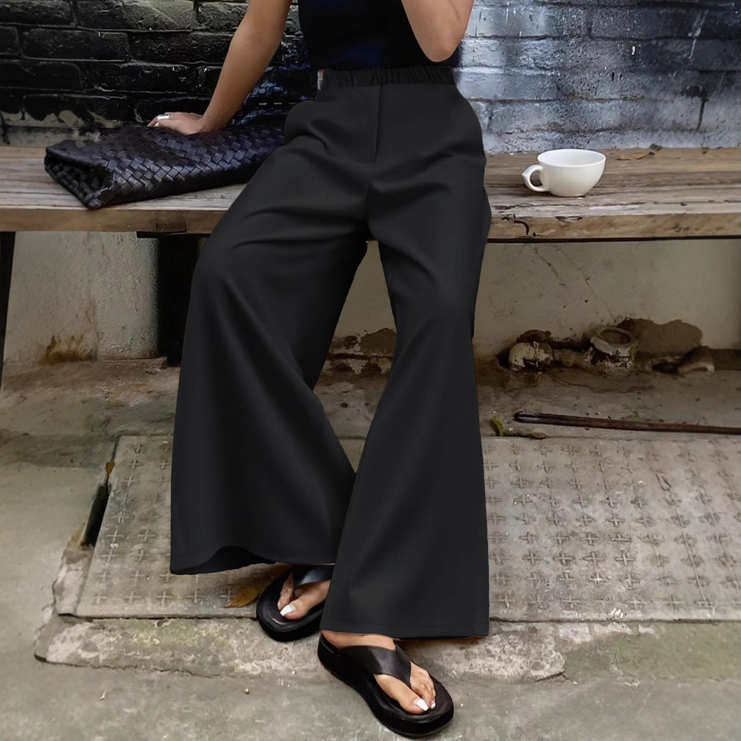 Damen Palazzo‑Hose mit hohem Elastikbund, weitem Bein und Seitentaschen Shop Nory