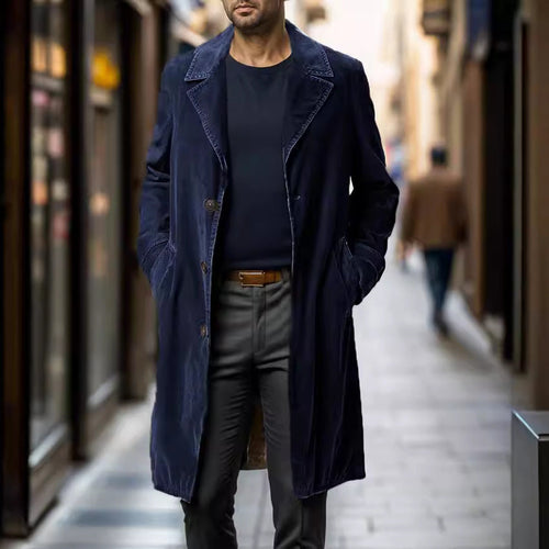 Herren eleganter Trenchcoat aus hochwertigem GewShopnorye mit praktischen Taschen
