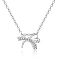 Damen Halskette mit kunstvollem Kleeblattanhänger und glitzernden Zirkonia Shop Nory