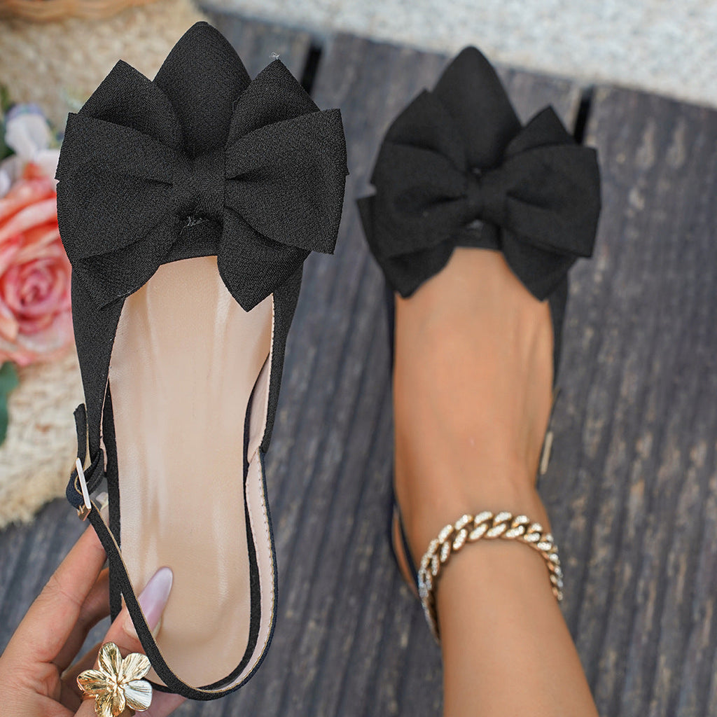 Damen Slingback Pumps mit charmantem Schleifenakzent und eleganter Spitze
