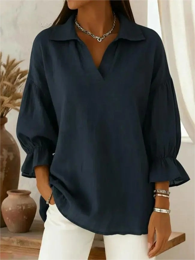Damen Lässige und elegante Bluse mit weiten Ärmeln Shop Nory