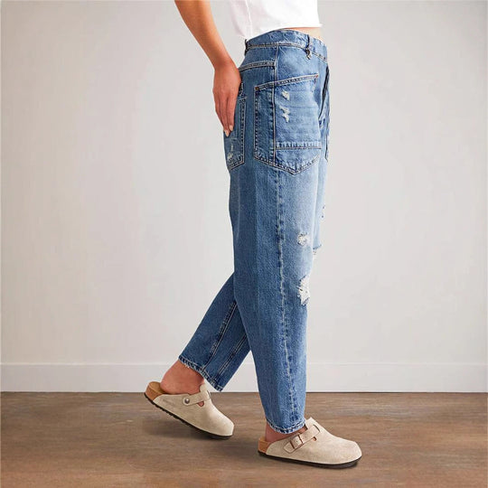 Damen Denim-Hosen mit großflächigen Taschen