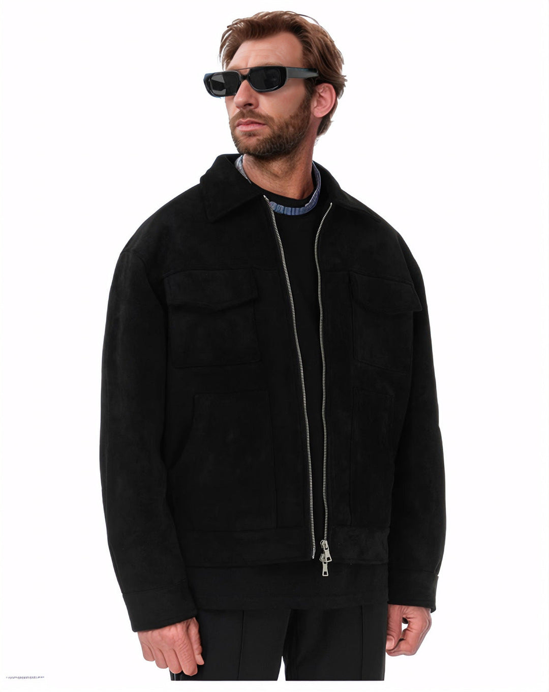 Herren lässige Suede Jacke