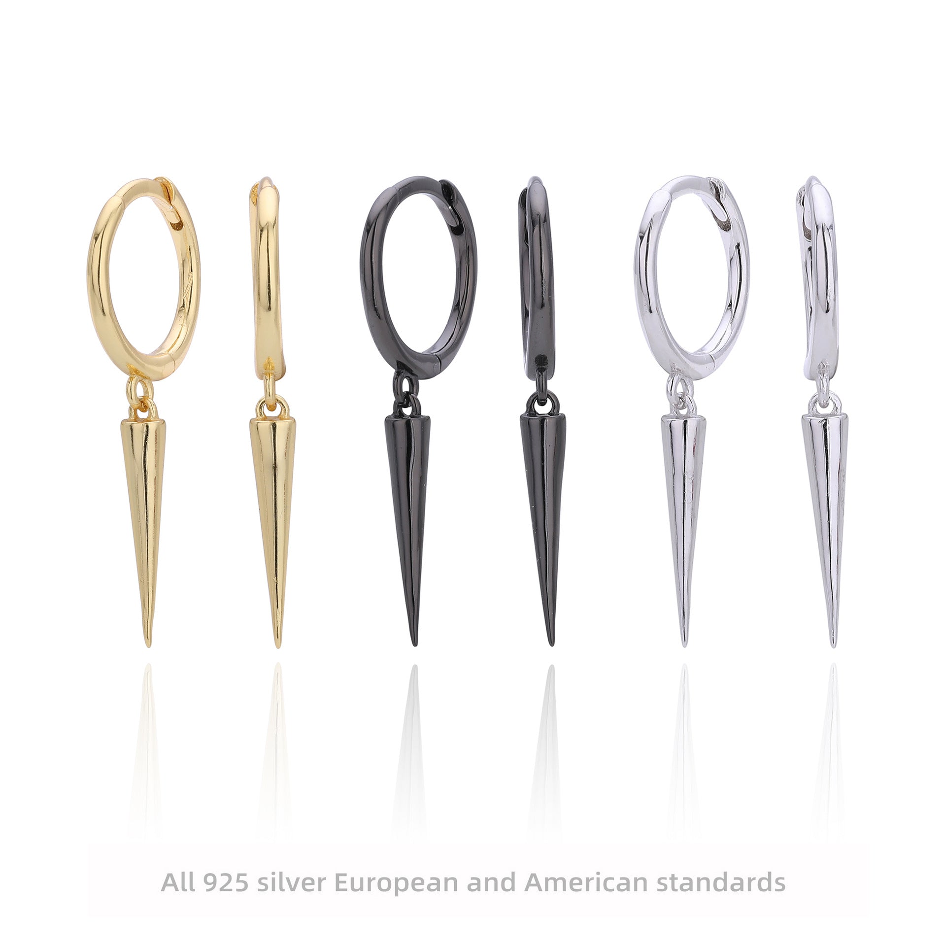 Damen Ohrringe mit elegantem und modernem Anhänger aus 925 Sterling Silber Shop Nory