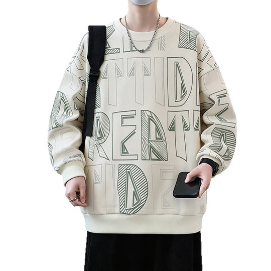Herren Oversized-Sweatshirt mit großflächigem Lettering-Print und geripptem Saum Shop Nory
