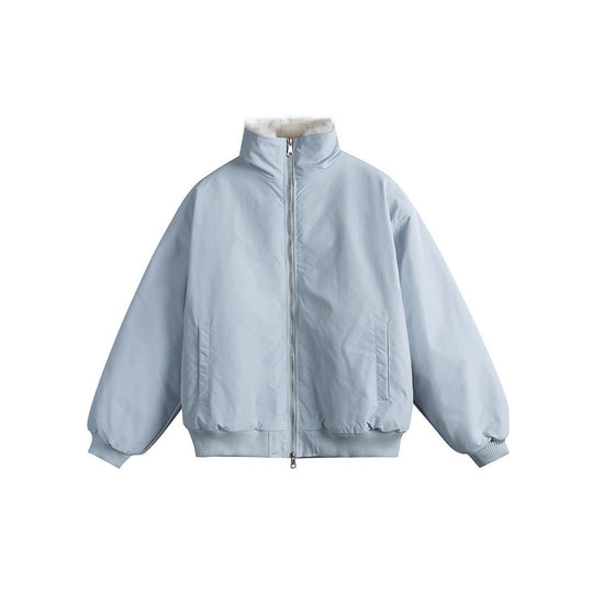 Damen Kurze Boxy-Steppjacke mit hohem Schalkragen, Teddykragen und elastischen Rippbündchen Shop Nory