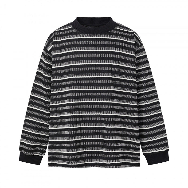 Unisex Feinstrickpullover im Boxy-Schnitt mit Rundhals und maritimen Streifen Shop Nory
