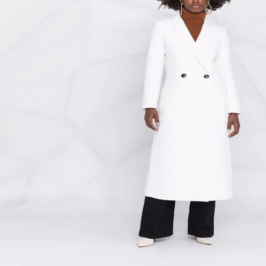 Damen Maxilanger taillierter Wollmix-Mantel im Clean-Tailoring mit betonter Schulter Shop Nory