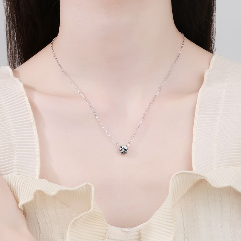 Damen Zarte Halskette mit funkelndem Zirkonia-Anhänger Shop Nory