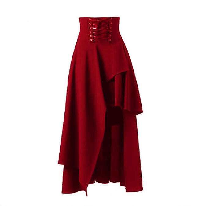 Damen Eleganter asymmetrischer Rock mit Schnürung