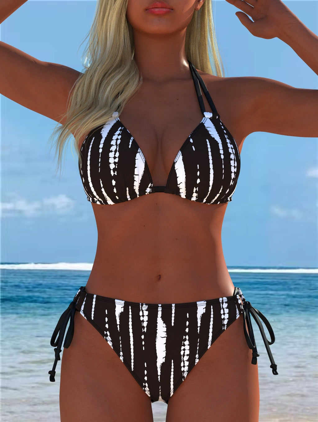 Damen Bikini-Set mit verspieltem Schnitt und trendigem Mustermix Shopnory