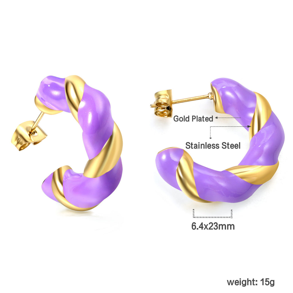 Damen Hängende Ohrstecker mit goldplattiertem Edelstahl und einzigartigem Design Shop Nory