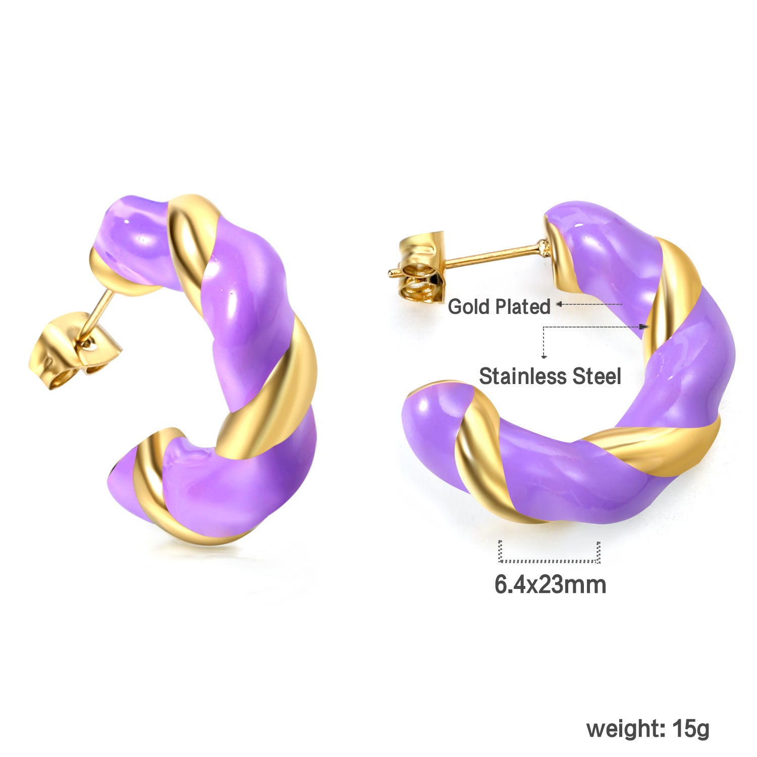 Damen Hängende Ohrstecker mit goldplattiertem Edelstahl und einzigartigem Design Shop Nory