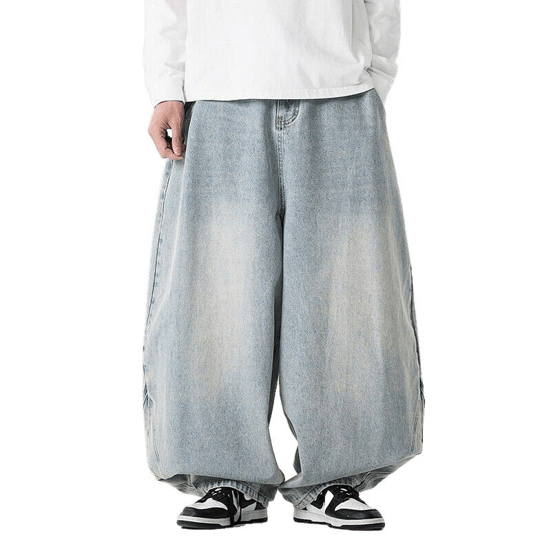Herren extremweit geschnittene Baggy-Jeans mit tiefem Schritt und ballonförmigem Saum Shop Nory
