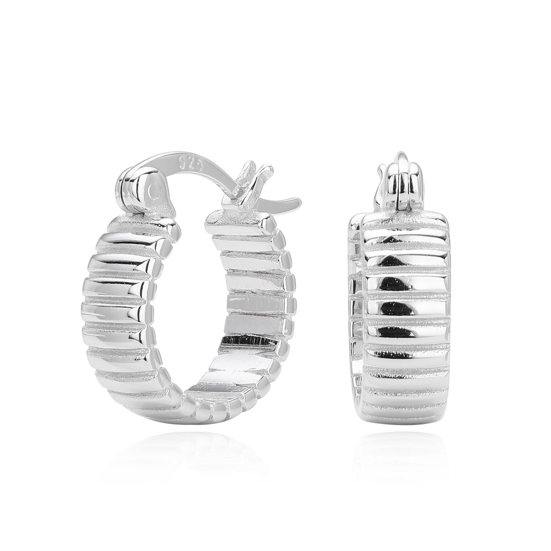 Damen Creolen mit strukturiertem Design aus hochwertigem 925 Sterling Silber Shop Nory