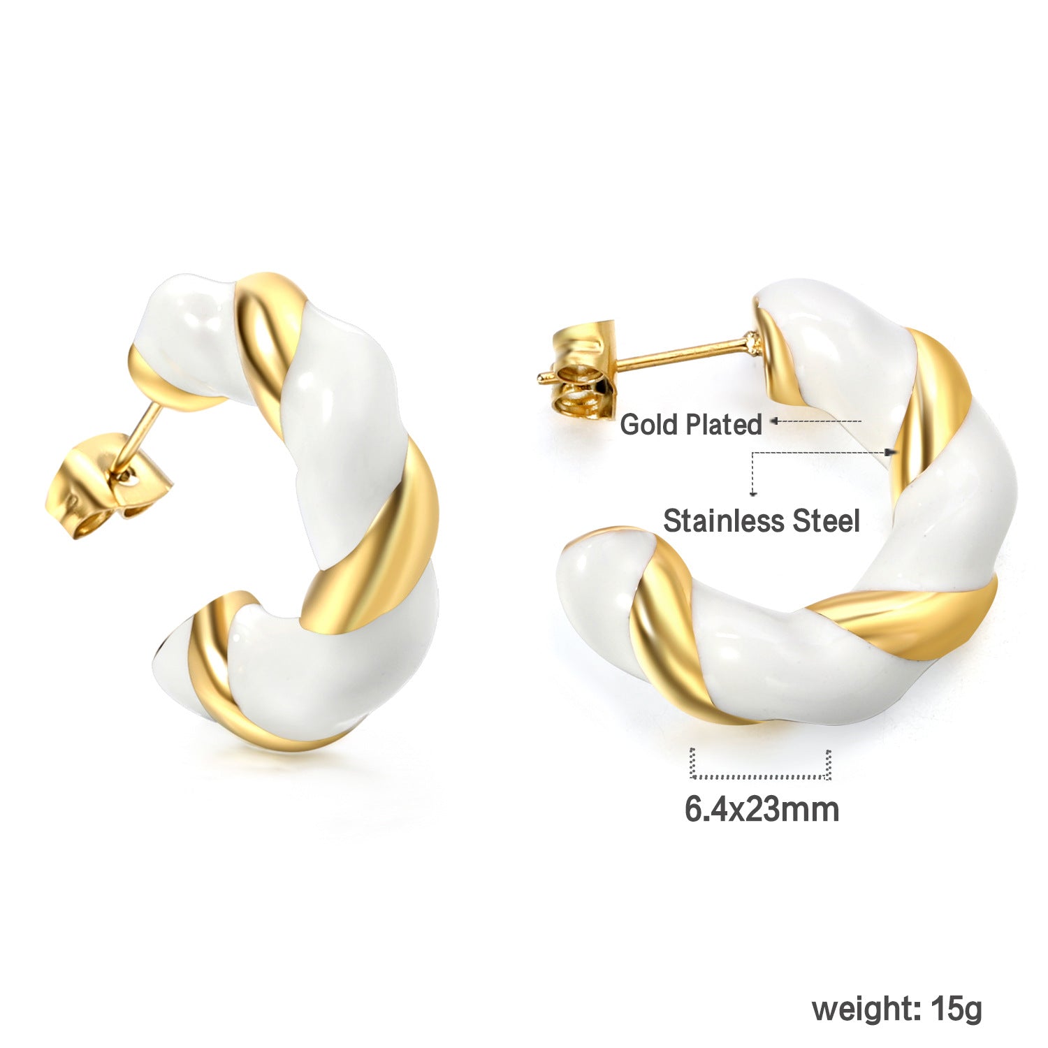 Damen Hängende Ohrstecker mit goldplattiertem Edelstahl und einzigartigem Design Shop Nory