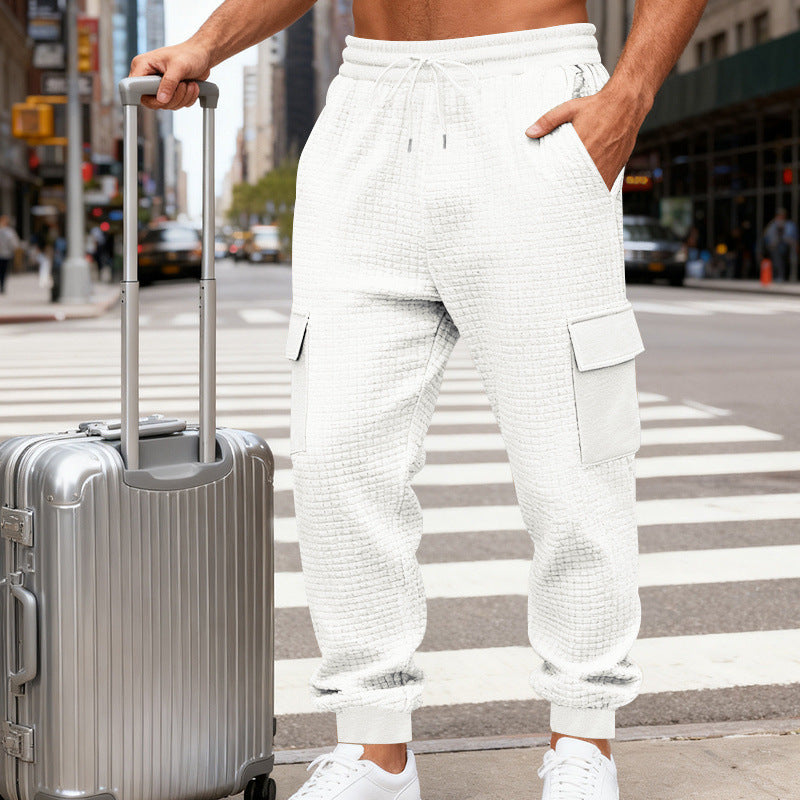 Herren Cargo-Jogginghose mit markanter Waffelstruktur, elastischem Bund und großen Klappentaschen Shop Nory