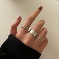 Damen modisches Ring-Set mit einzigartigem Design und verschiedenen Oberflächen Shop Nory