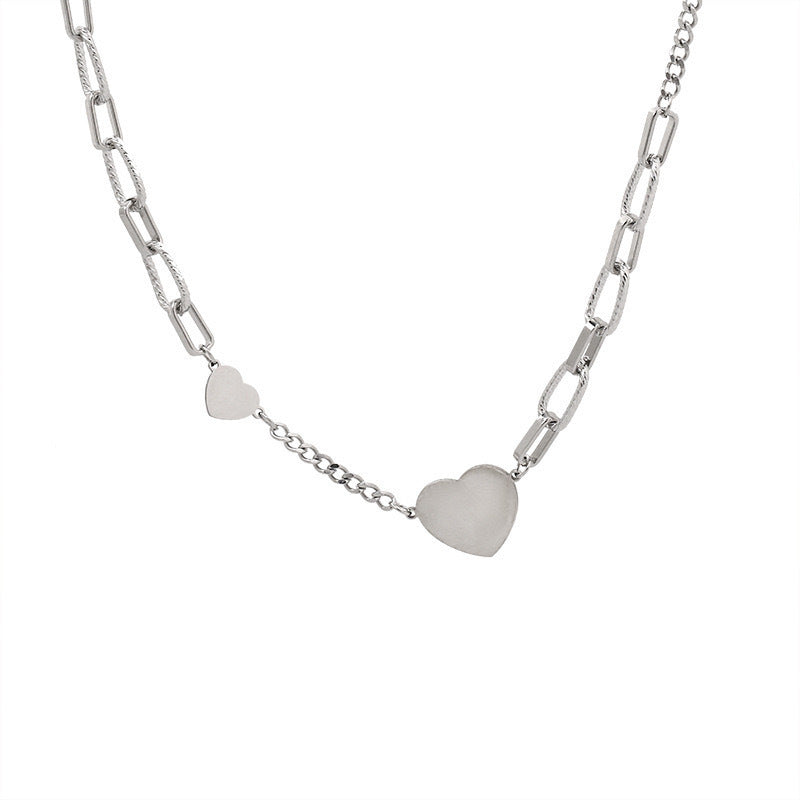 Damen Halskette mit Herzanhänger und modernem Gliederdesign Shop Nory