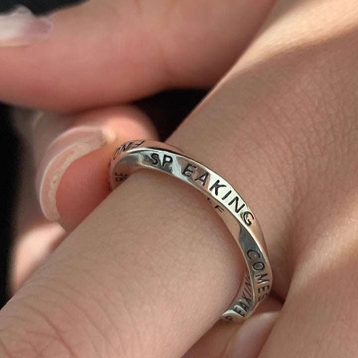 Damen Offener Ring mit inspirierendem Schriftzug Shop Nory