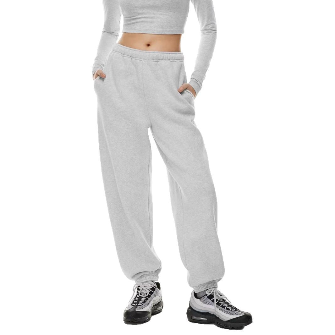 Damen nan gebürstete Relax-Jogginghose mit extra weitem Bein und elastischem Rippabschluss Shop Nory