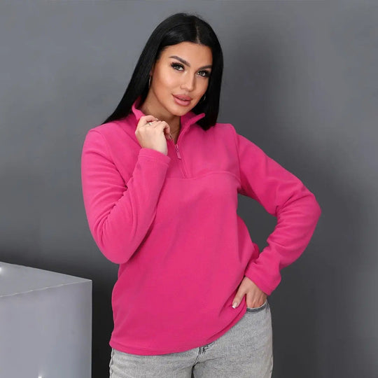 Damen Fleeceoberteil mit kurzem Halbzip und Stehkragen Shop Nory