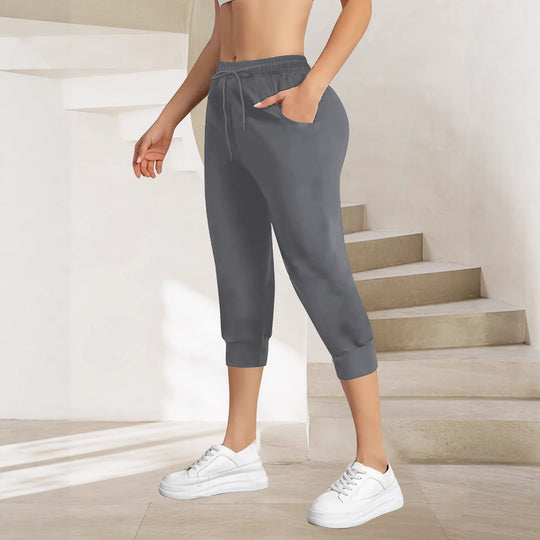 Damen Atmungsaktive Ankle-Joggerhose mit Kordelzug und Eingrifftaschen Shopy Nory