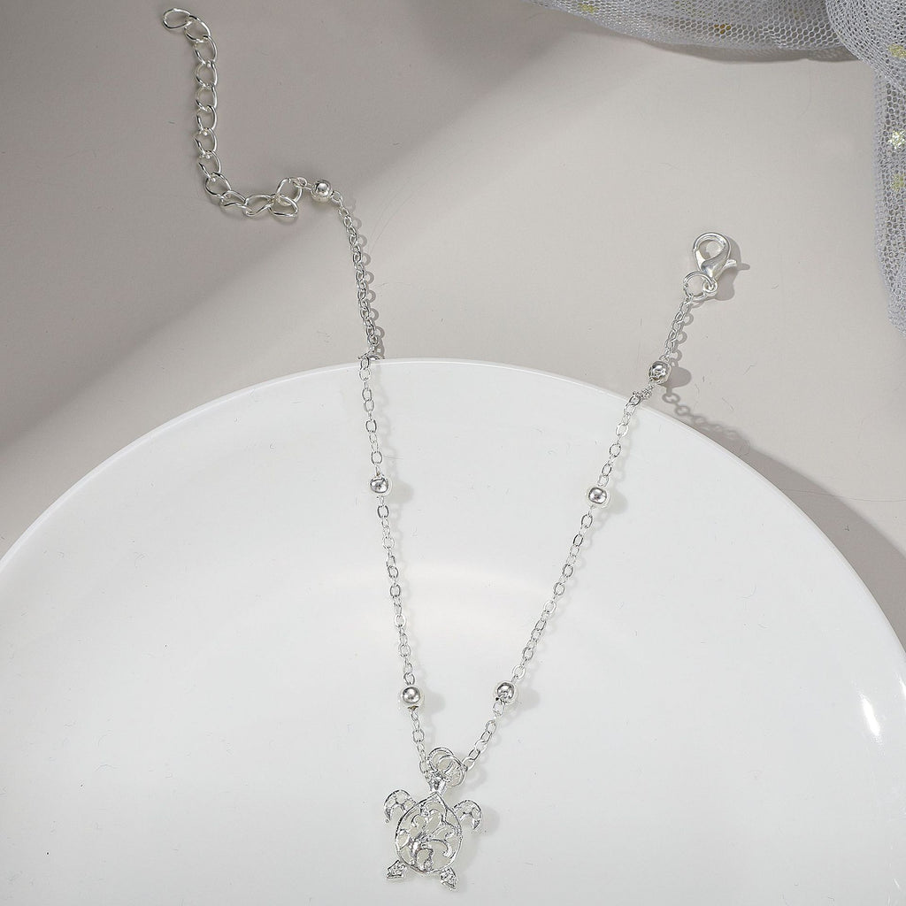 Damen Fußkettchen mit filigranem Schildkrötenanhänger Shop Nory