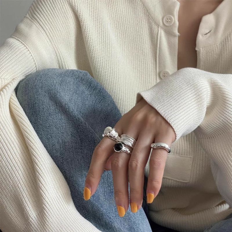 Damen modischer und stilvoller Ring mit geschwungenem Design Shop Nory
