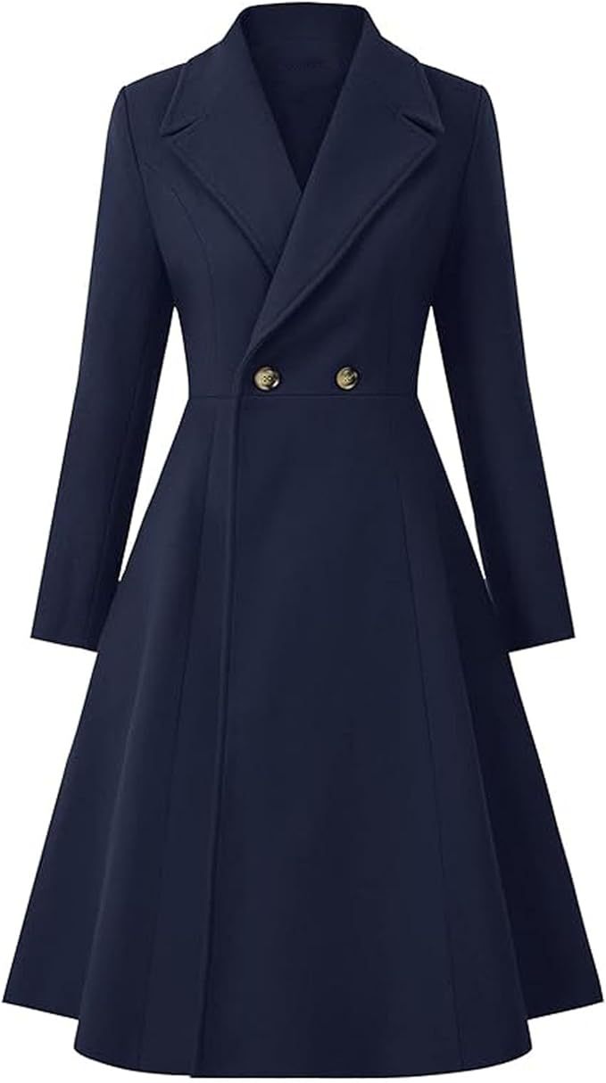 Damen Eleganter Oversize-Mantel mit doppelter Knopfreihe