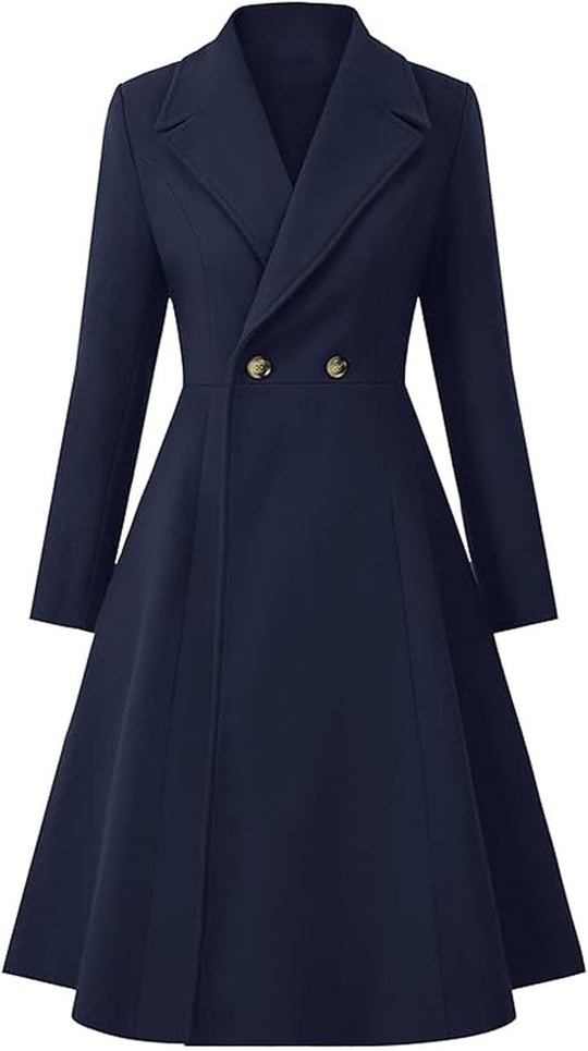 Damen Eleganter Oversize-Mantel mit doppelter Knopfreihe