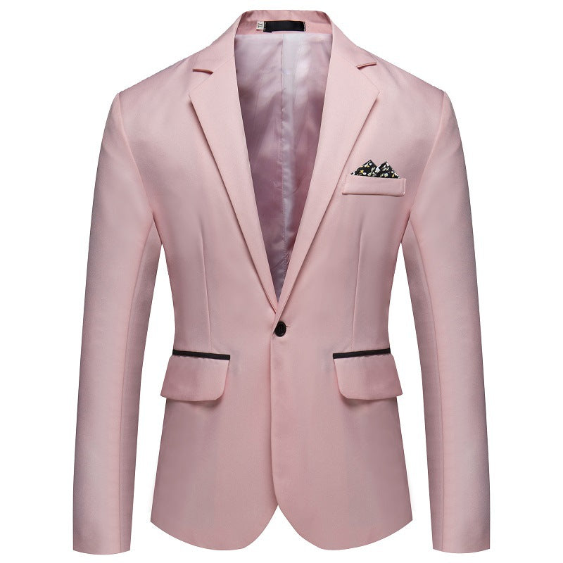 Herren Slim-Fit Smoking-Sakko mit Ein-Knopf‑Verschluss und kontrastierten Pattentaschen Shop Nory