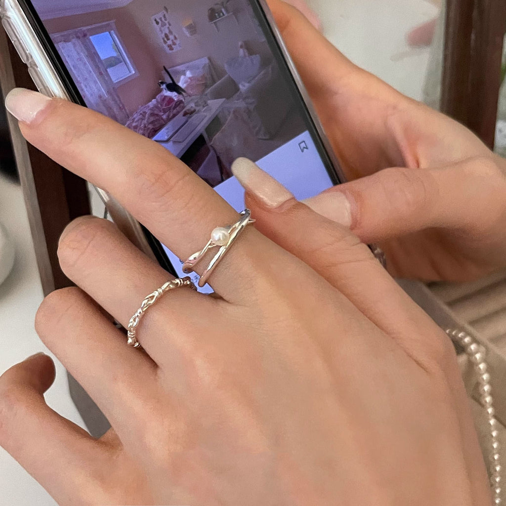 Damen Zierlicher Ring mit elegantem Perlendesign Shop Nory