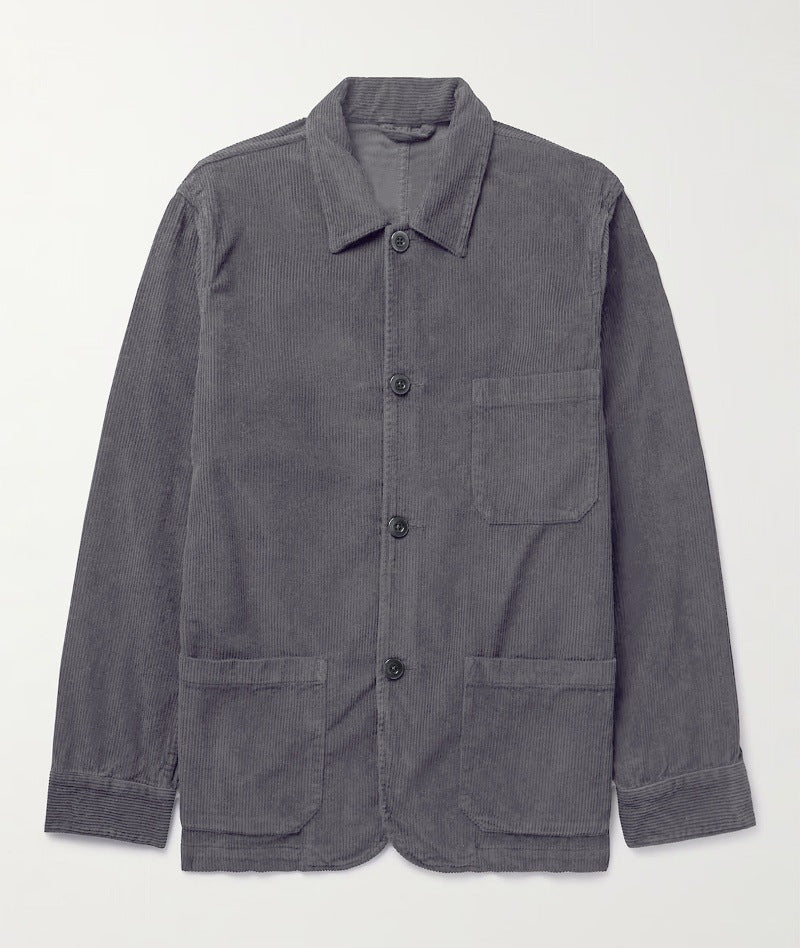 Herren Cord-Workerjacke mit Hemdkragen und aufgesetzten Taschen Shop Nory