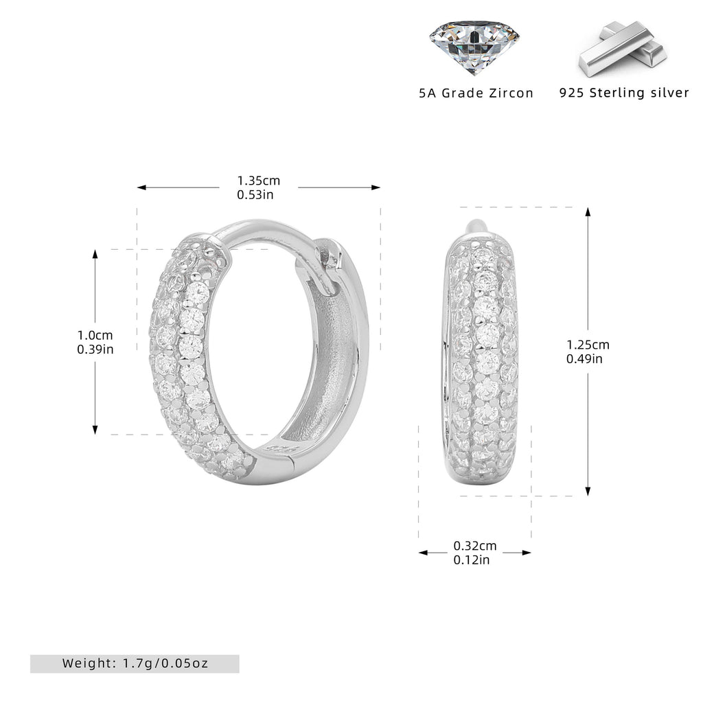 Damen Creolen mit luxuriösem Zirkonbesatz und hochwertigem 925 Sterling Silber Shop Nory