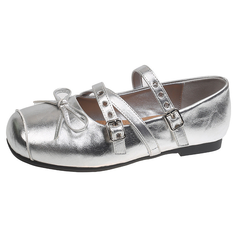 Damen Ballerinas mit verstellbaren Riemchen und süßem Schleifendesign Shopnory