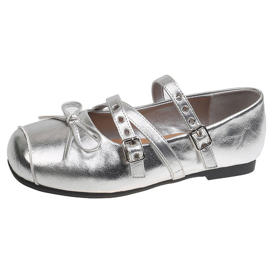 Damen Ballerinas mit verstellbaren Riemchen und süßem Schleifendesign Shopnory