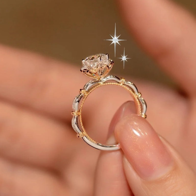 Damen eleganter Solitär-Verlobungsring mit filigranem Design Shop Nory