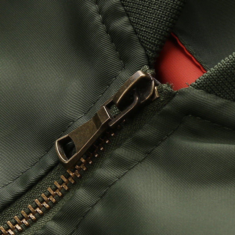 Herren leichter Nylon-Bomber im Pilotenstil mit Ärmeltasche, geripptem Saum und Reißverschluss Shop Nory