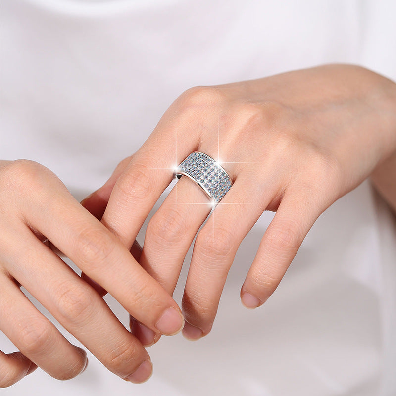 Damen eleganter und funkelnder Ring mit Zirkonia-Steinen Shop Nory