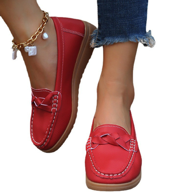 Damen Mokassin Schuhe mit eleganten Flecht-Details