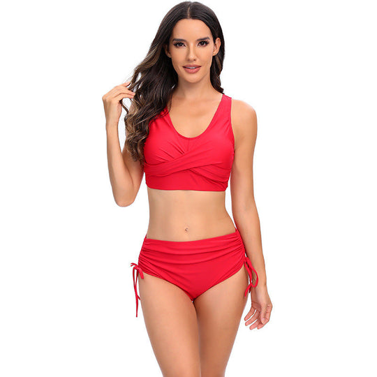 Damen Hochtailliertes Bikini-Set mit verstellbaren Trägern