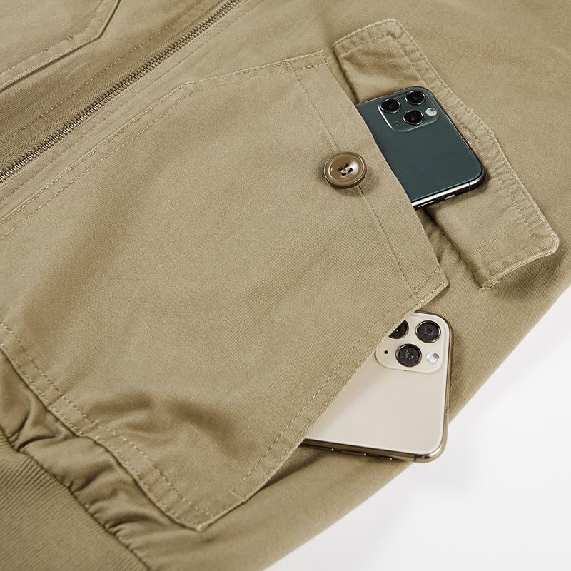 Herren Leichte Flight-Bomberjacke im Utility-Canvas mit Ärmeltasche und aufgesetzten Klappentaschen Shop Nory