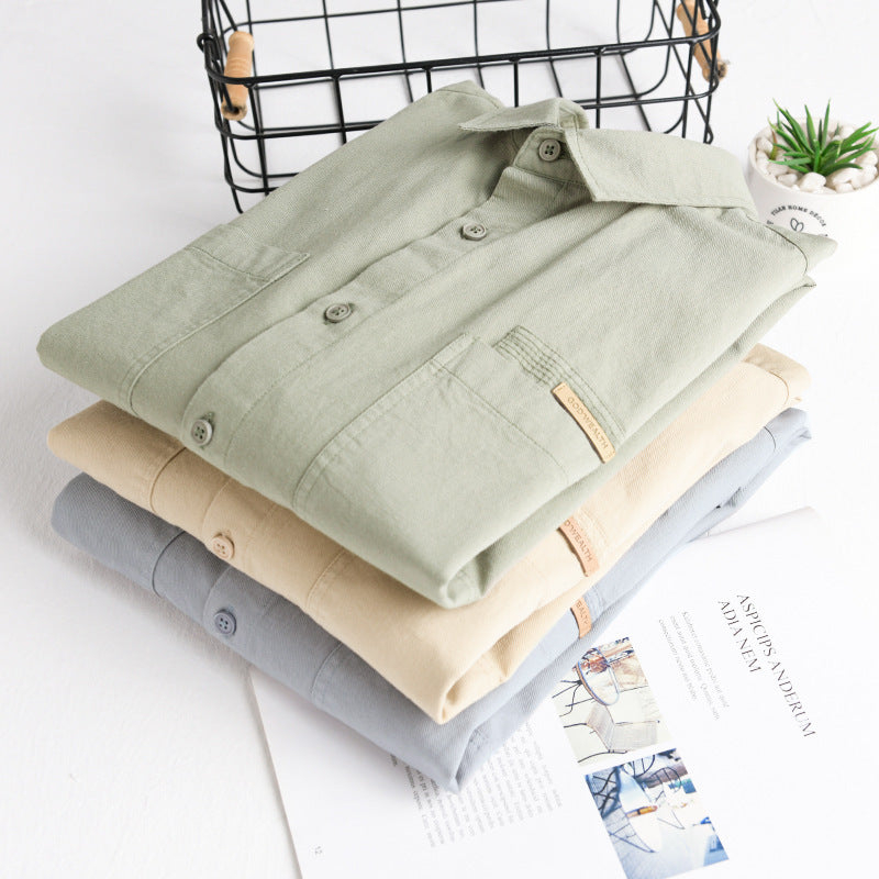 Herren Leichtes Baumwoll‑Twill Overshirt mit Kentkragen, doppelten aufgesetzten Brusttaschen und Relaxed-Fit Shop Nory