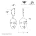 Damen Ohrringe im modernen Gesichtsdesign aus hochwertigem 925 Sterling Silber Shop Nory