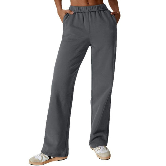 Damen nan weite hochgeschnittene Jogginghose aus weichem Sweat mit elastischem Bund und Eingrifftaschen Shop Nory
